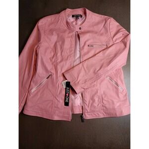 Women's Motorcycle PINK FAUX LEATHER Jacket, JUST -ONE ❤️,  SIZE XL, NWT,